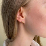 18ct Rose Gold Pentagon Stud Earrings
