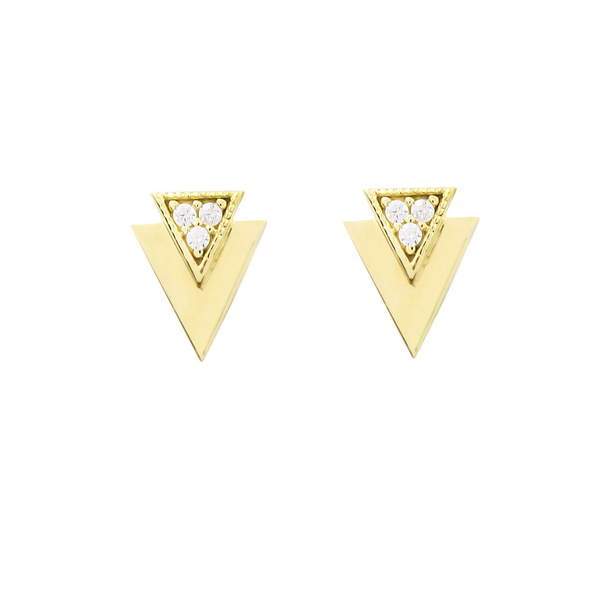 18ct Small Gold Triangle Earrings