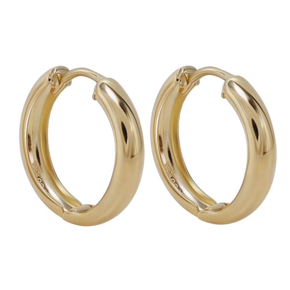 18ct Solid Gold 15mm Hoop Earrings