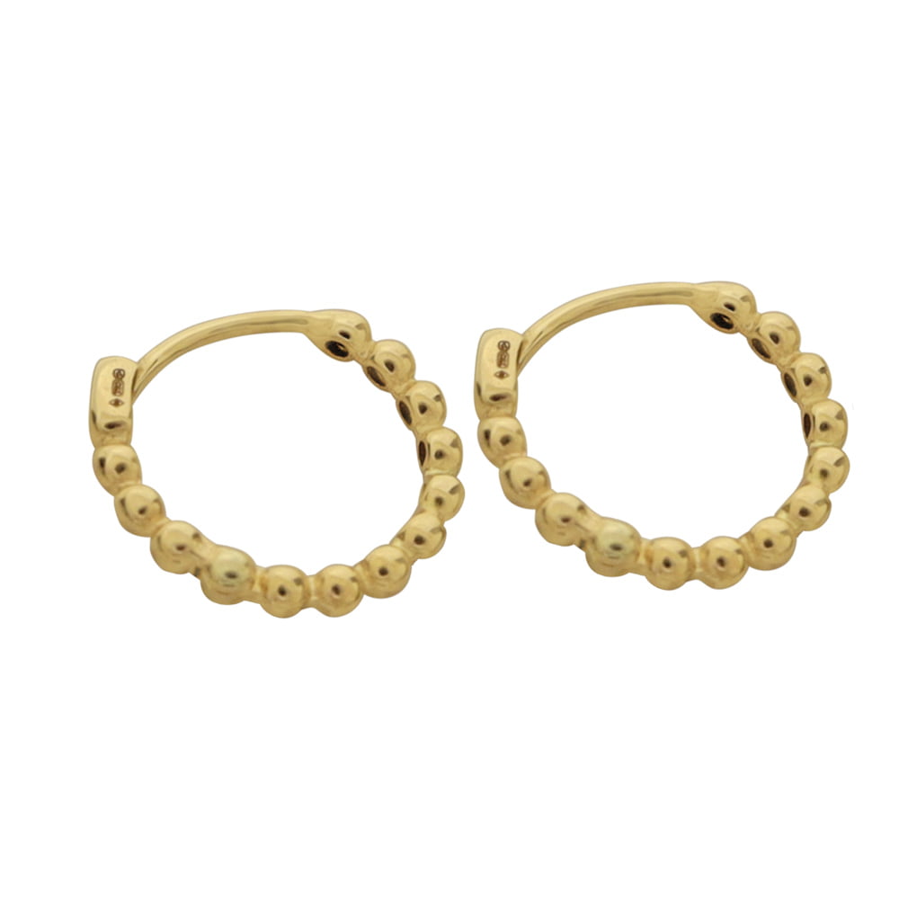 18ct Solid Gold Beaded Hoop Earrings