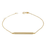 18ct Solid Gold Chain T Bar Bracelet