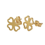 18ct Solid Gold Four Leaf Clover Earrings.1