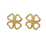 18ct Solid Gold Four Leaf Clover Earrings
