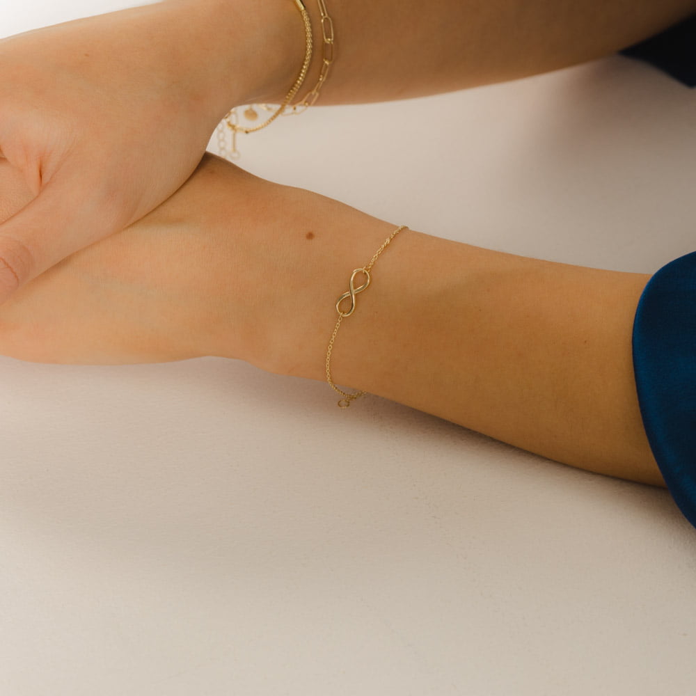 18ct Solid Gold Iconic Infinity Chain Bracelet-8