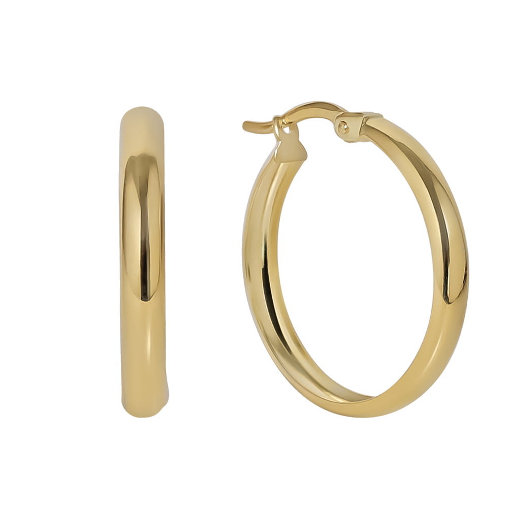 18ct Solid Gold Large 22mm Thin Gold Hoop Earrings