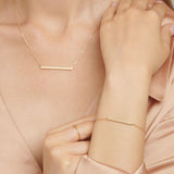 18ct Solid Gold Midi T Bar Bracelet for Women