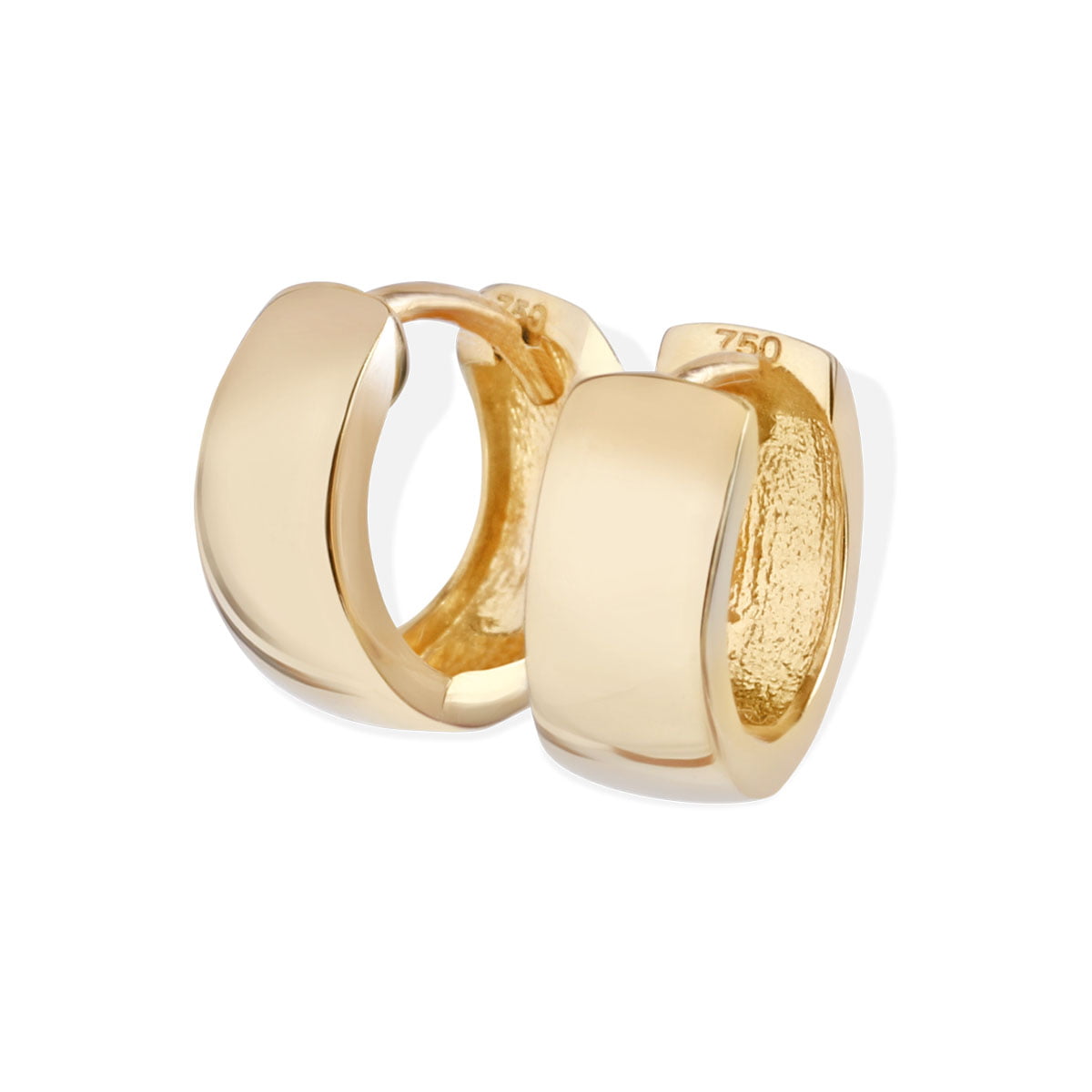 Authentic 10K Real Yellow Gold Simple Huggie Hinged Hoop Earrings – 3 Sizes Available – Made In USA