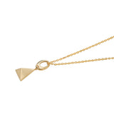 18ct Solid Gold Triangle Pendant Charm.