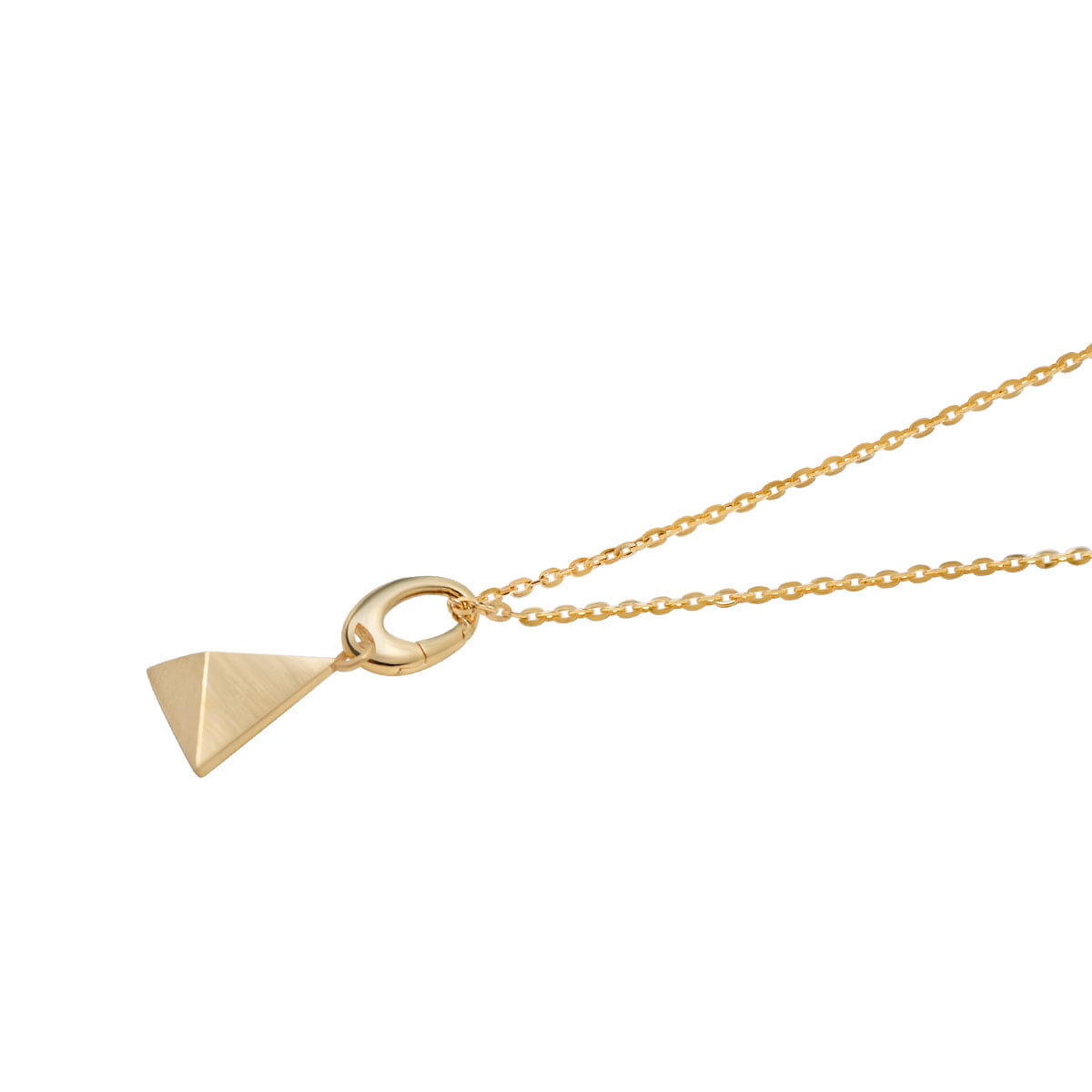 18ct Solid Gold Triangle Pendant Charm.