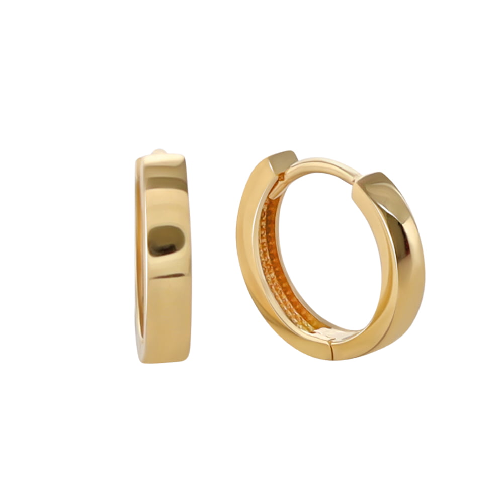 18ct Solid Yellow Gold 12mm Huggies Hoop earrings Fine Gold Jewellery -3403
