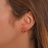 18ct Solid Yellow Gold 9mm Mini Hoop Earrings-1