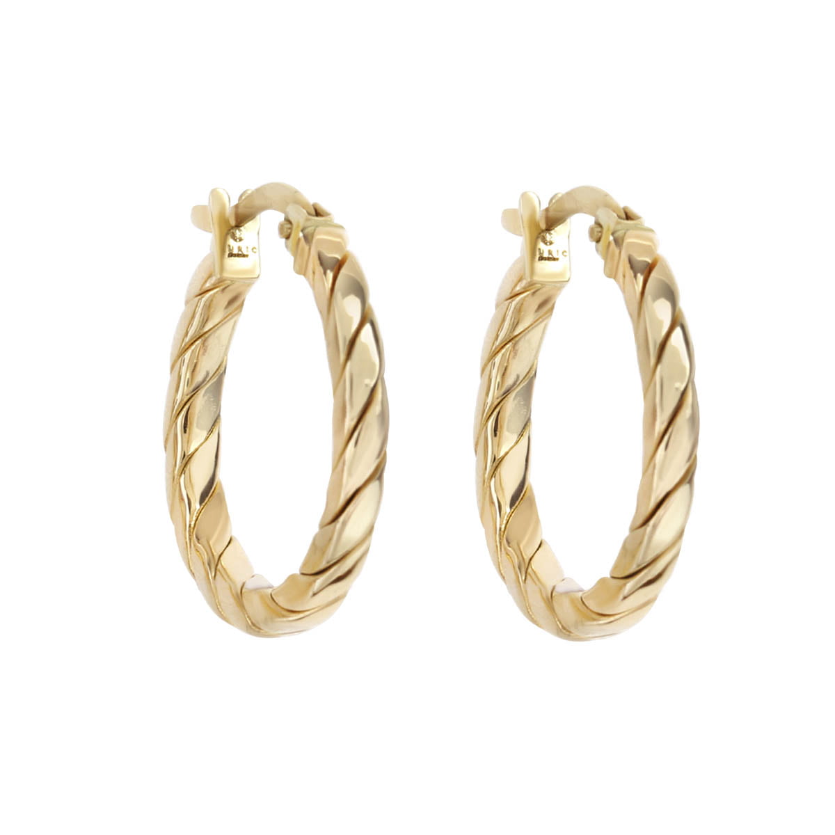 18ct Solid Yellow Gold Medium Hoop Earrings