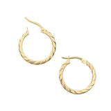 18ct Solid Yellow Gold Medium Size Hoop Earrings