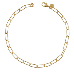 18ct Solid Yellow Gold Paper Clip Chain Bracelet