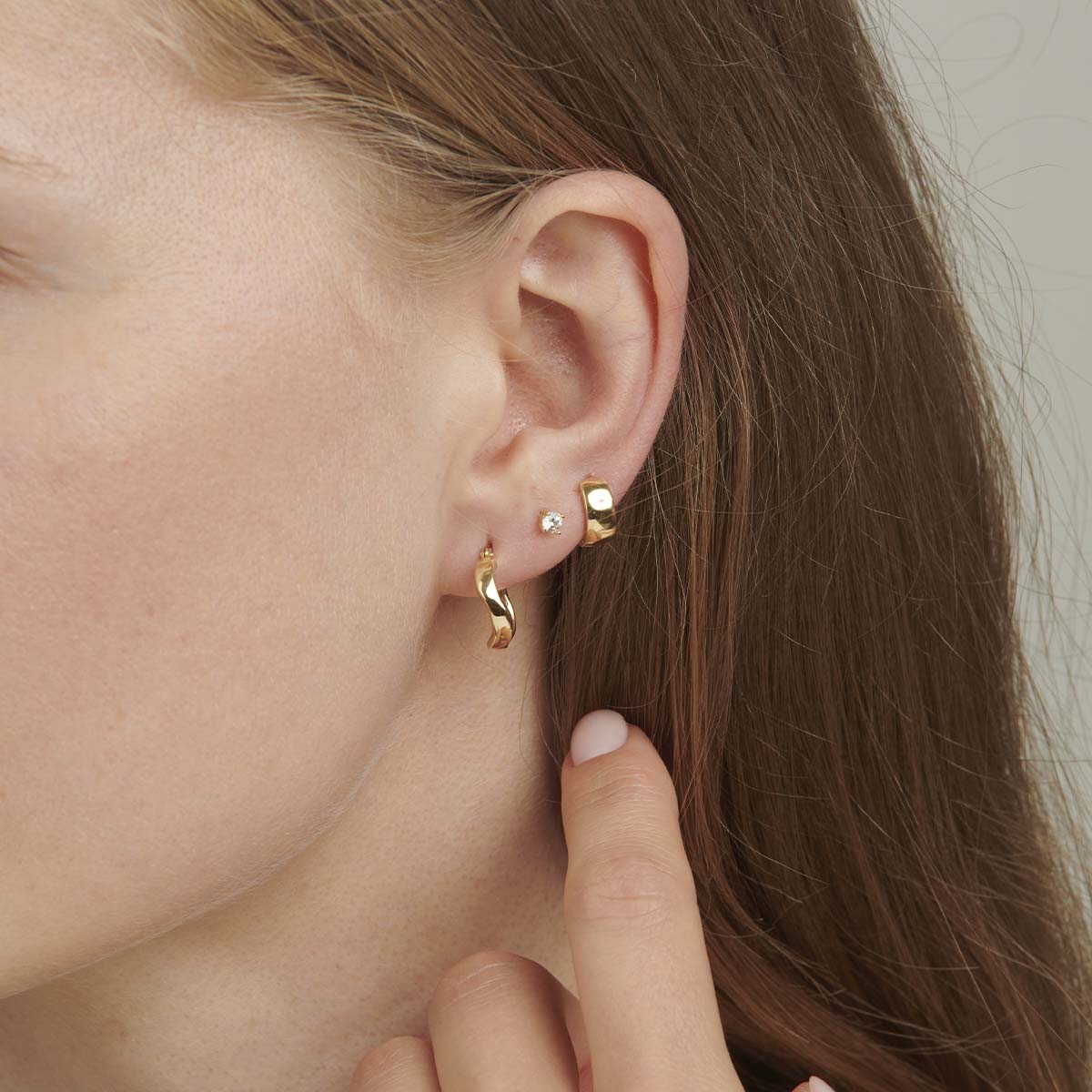 18ct Solid Yellow Gold Thick Gold Earrings
