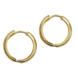 18ct Solid Yellow Medium Gold 15mm Hoop Earrings