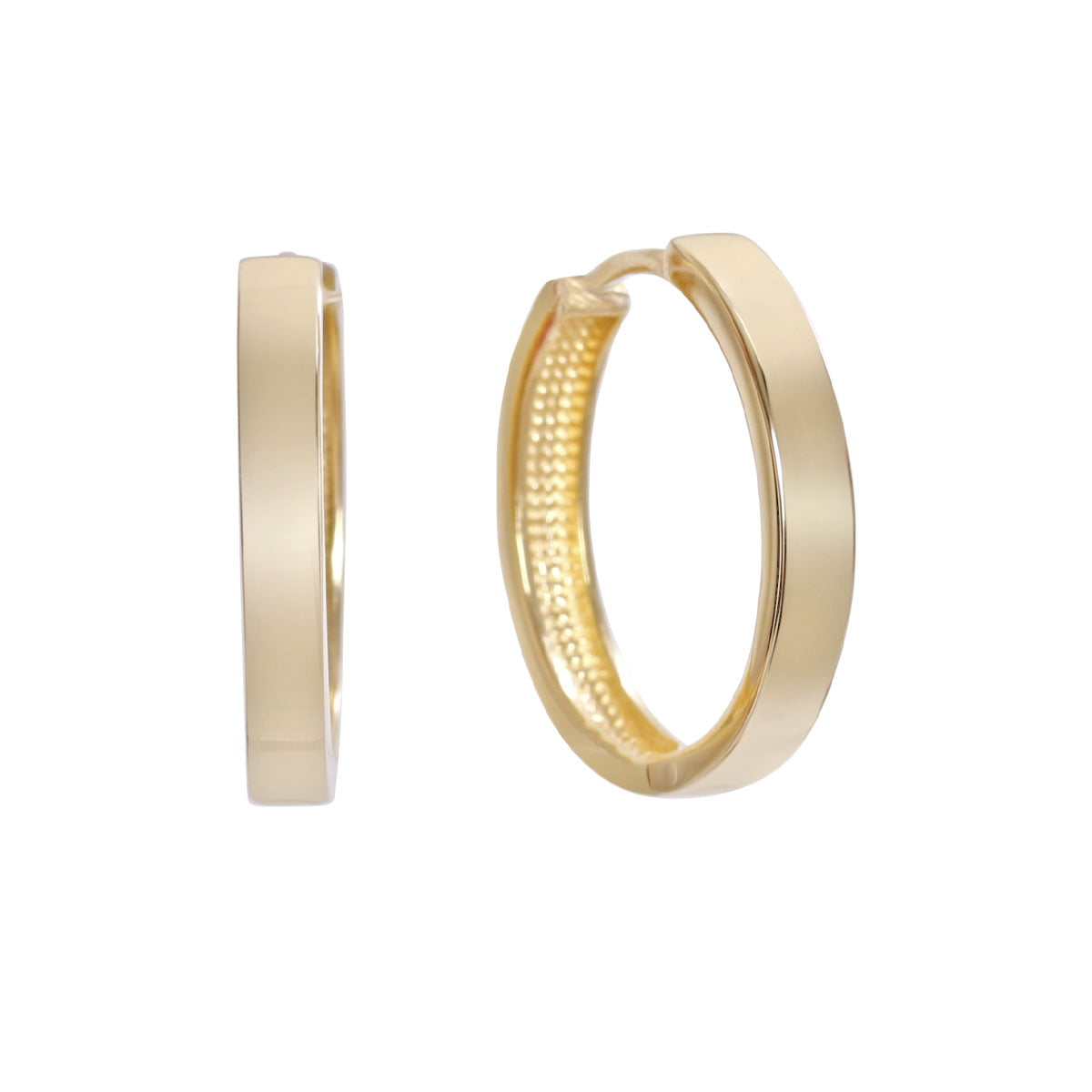 18ct Solid Yellow Plain Gold Hoop Earrings