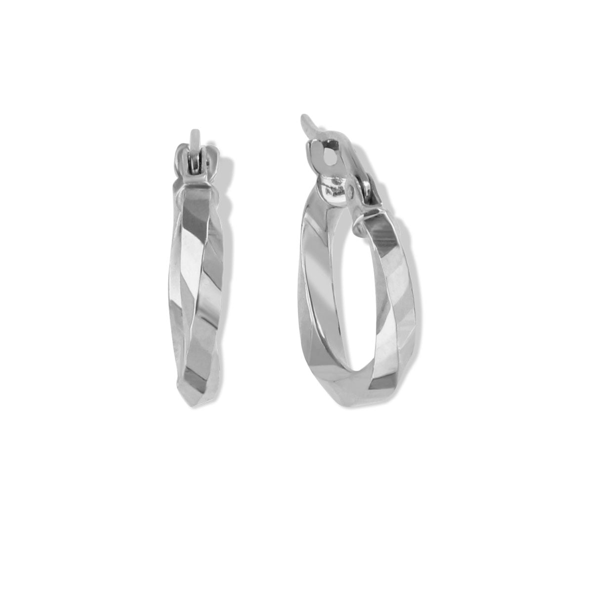 18ct White Gold Creole Earrings