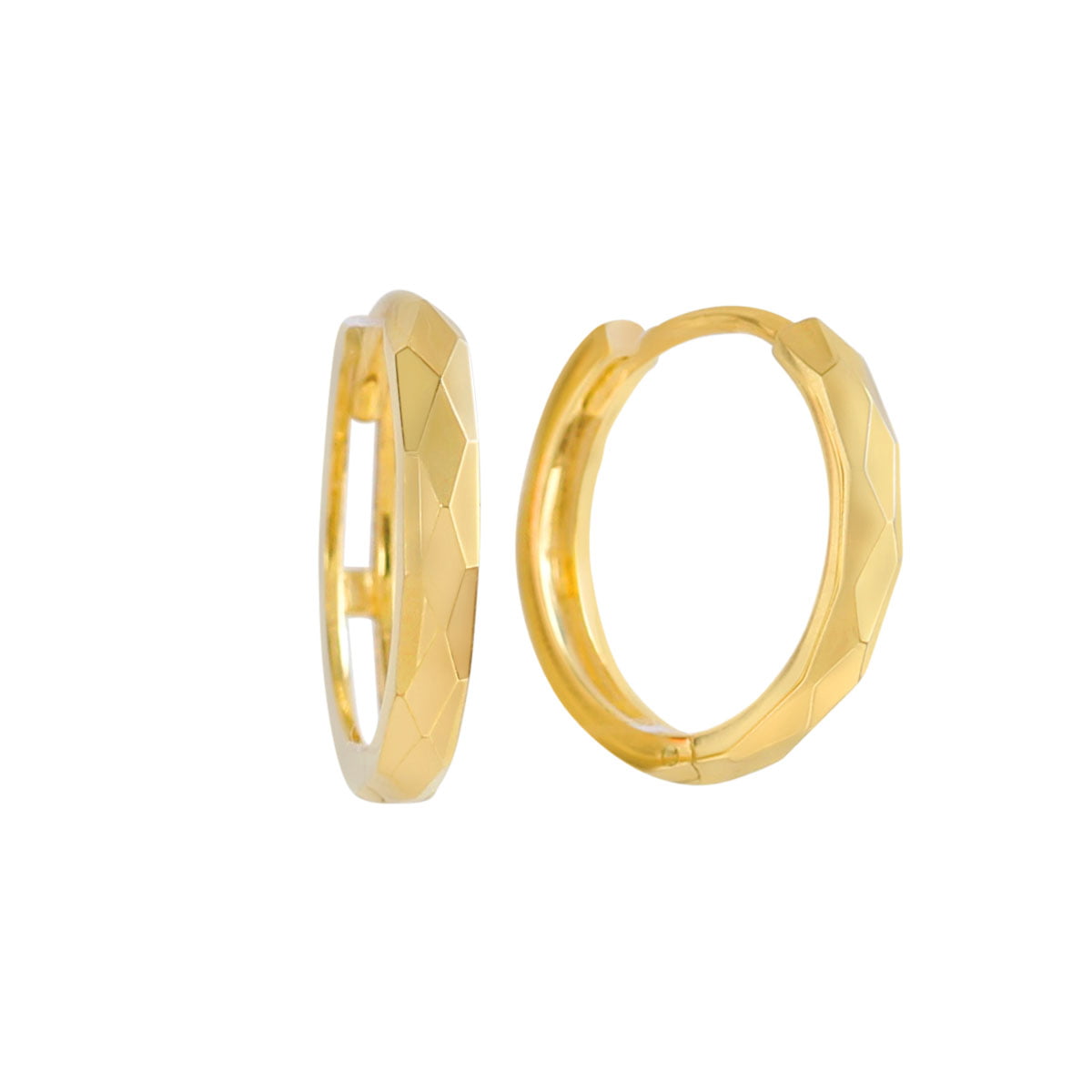 18ct Yellow Gold 12mm Helix Hoop Earrings