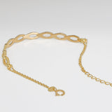 18ct Yellow Gold Cuff Chain Link Bracelet
