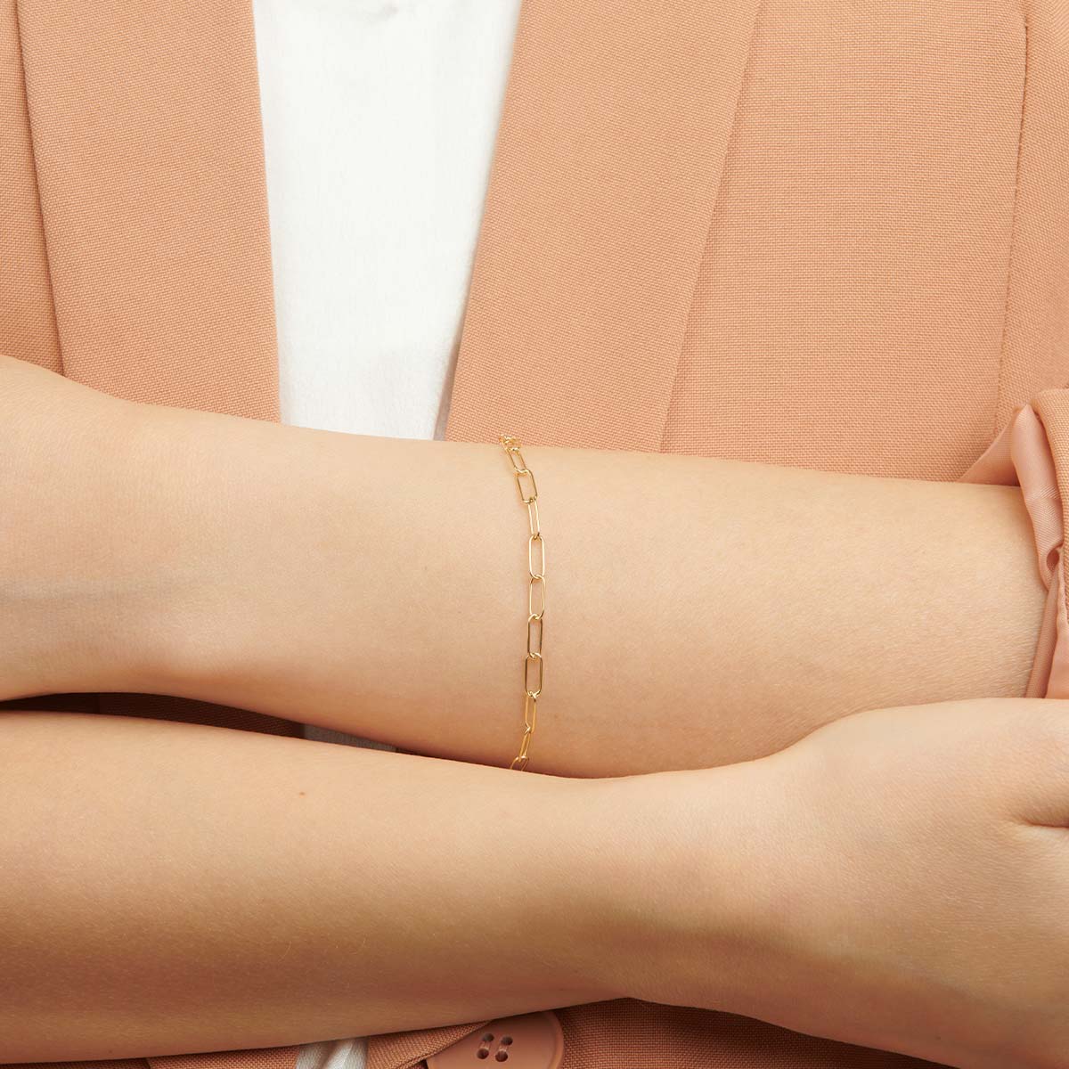 18K Yellow Gold Paperclip Chain Bracelet – KAPES Fine Jewelry