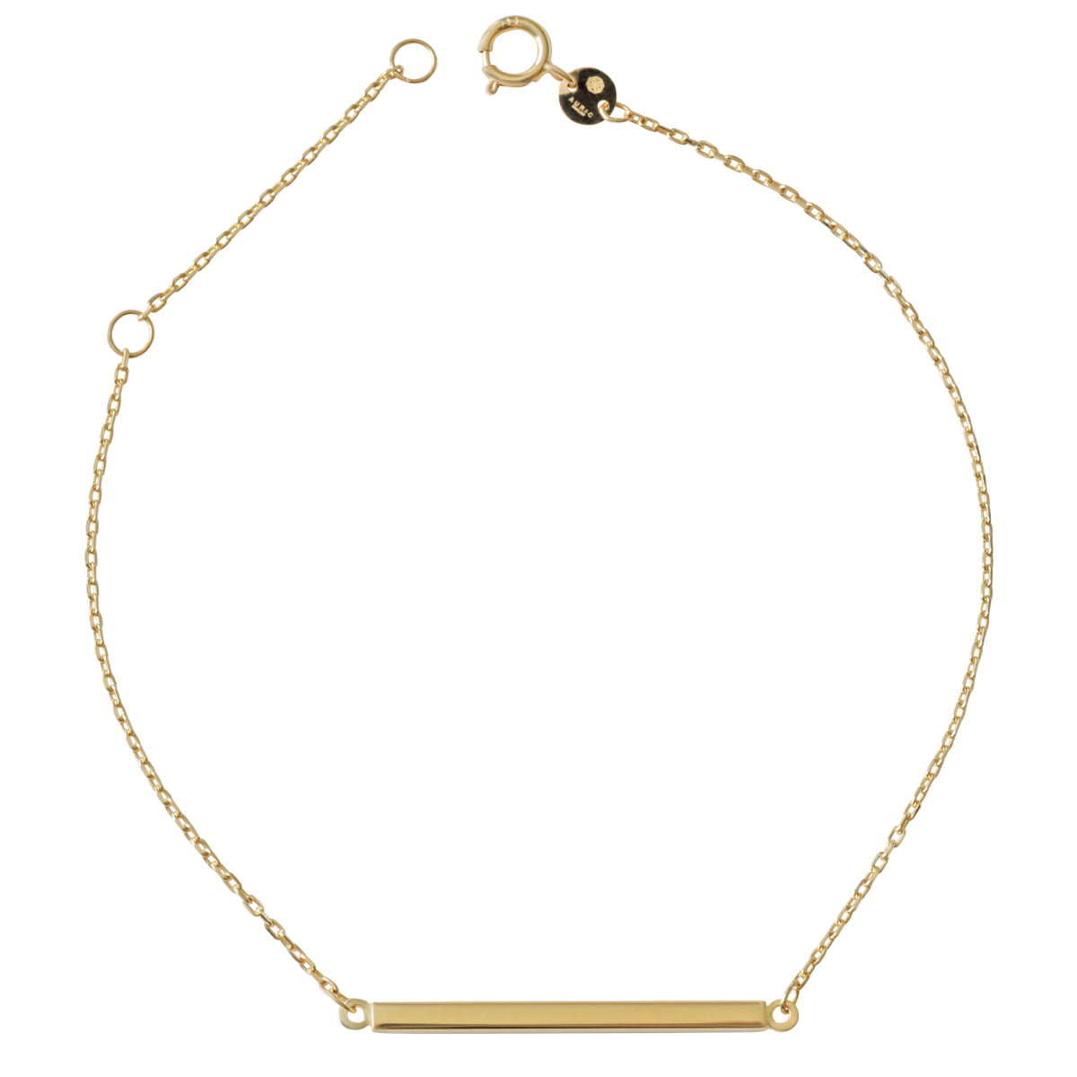 18ct Yellow Gold Chain T Bar Bracelet for women