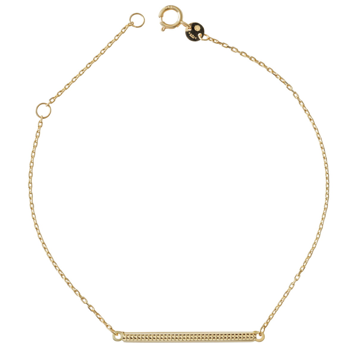 18ct Yellow Gold Chain T Bar Bracelet