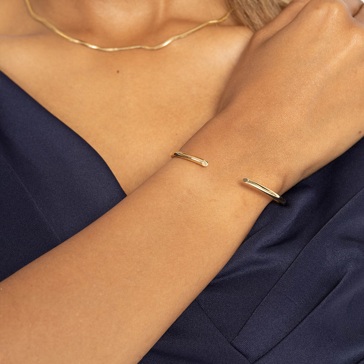 18ct Yellow Gold Cuff Open Bangle Bracelet