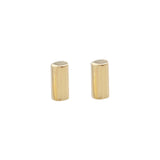 18ct Yellow Gold Cylinder Bar Stud Earrings