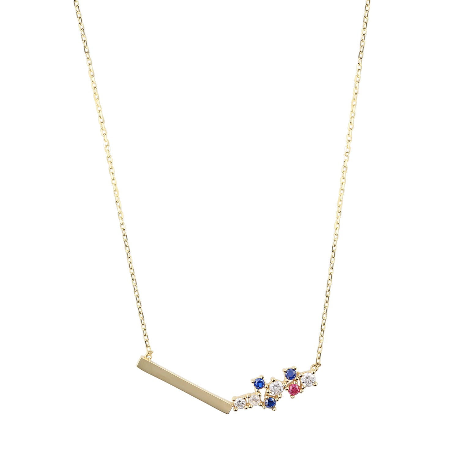 18ct Yellow Gold Gemstone Pendant Necklace