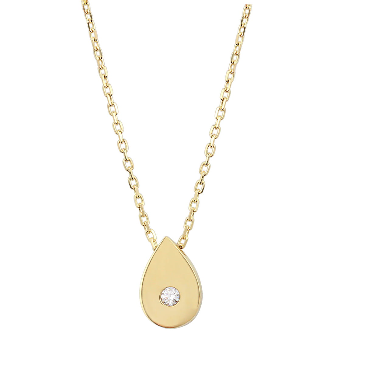 18ct Yellow Gold PearDrop Pendant Necklace