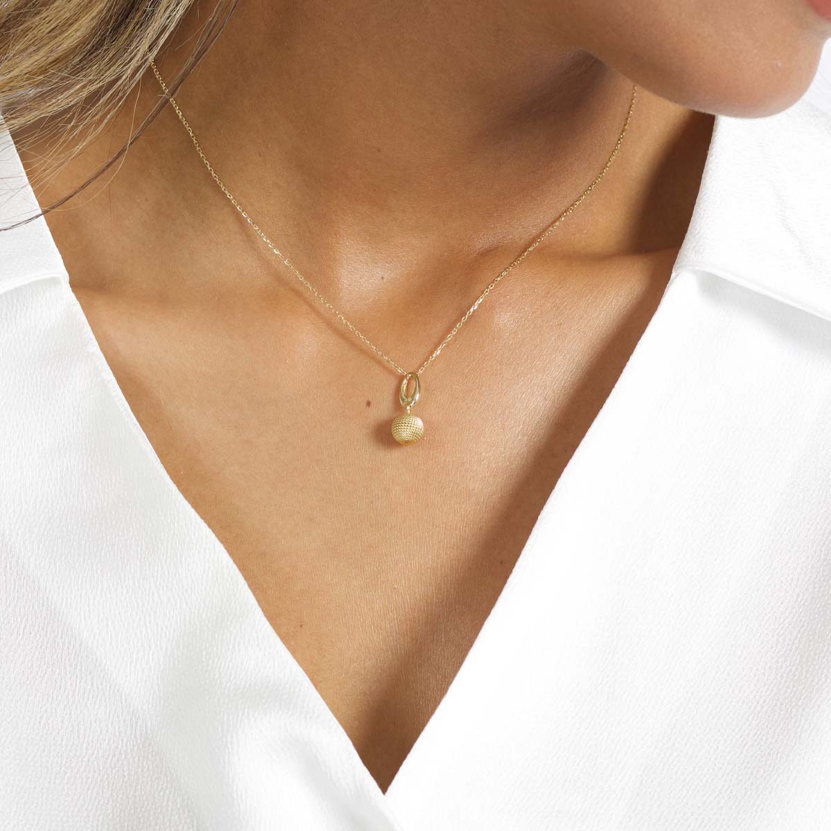 18ct Yellow Gold Sphere Pendant Charm
