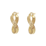 18ct Yellow Gold Swirl Hoop Earrings