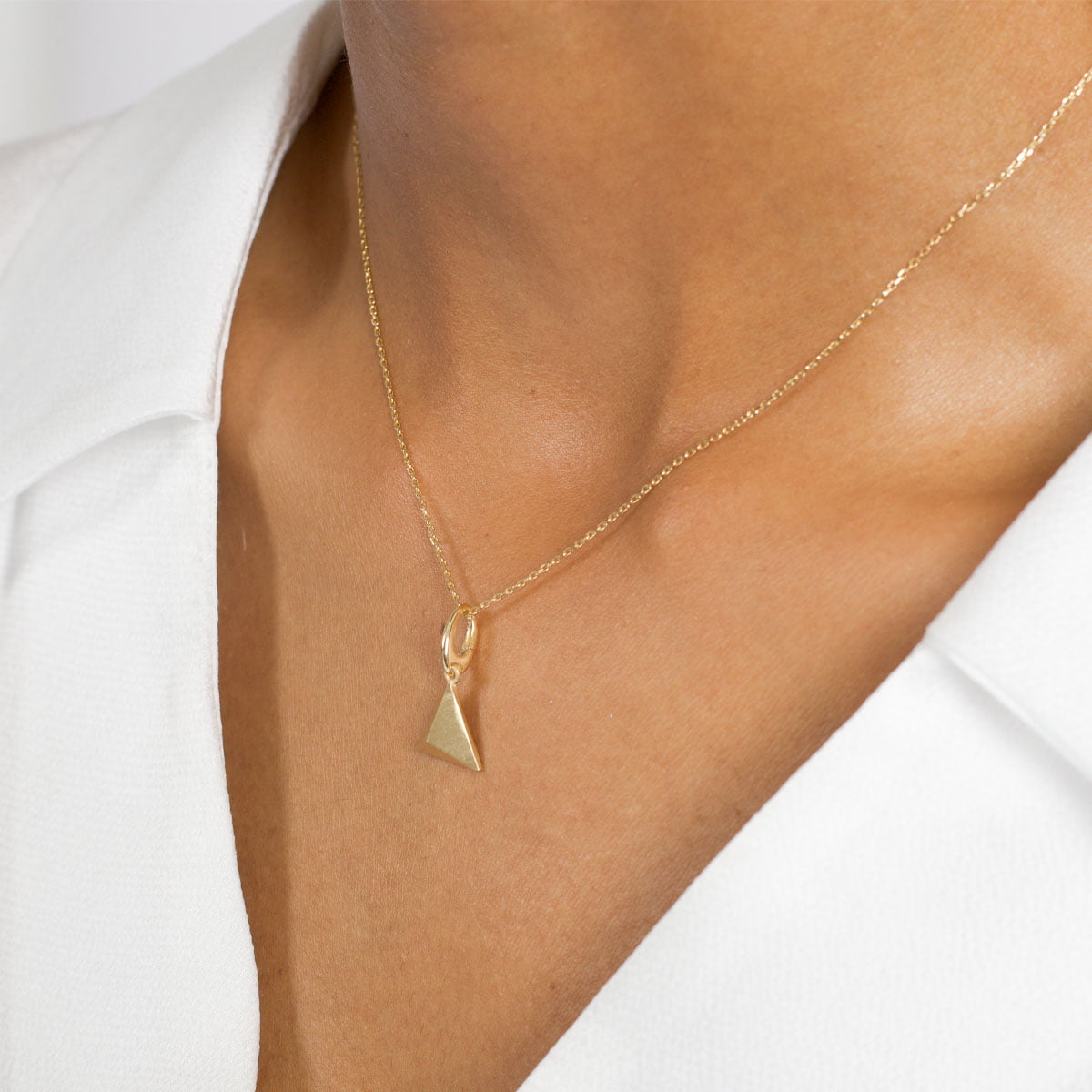 18ct Yellow Gold Triangle Pendant Necklace