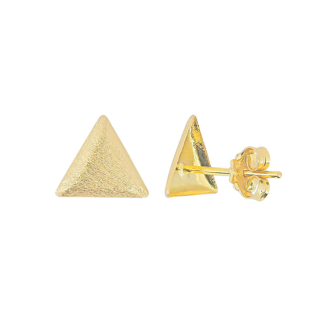 18ct Yellow Gold Triangle Stud Earrings