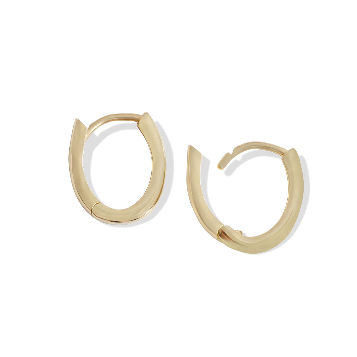 18ct Yellow Gold Womens Small Hoop Huggies Hoop Earrings