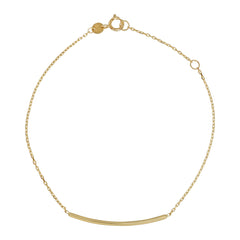 18ct Yellow Gold Curved T Bar Bracelet