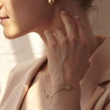 18ct Yellow pearl and gold bracelet