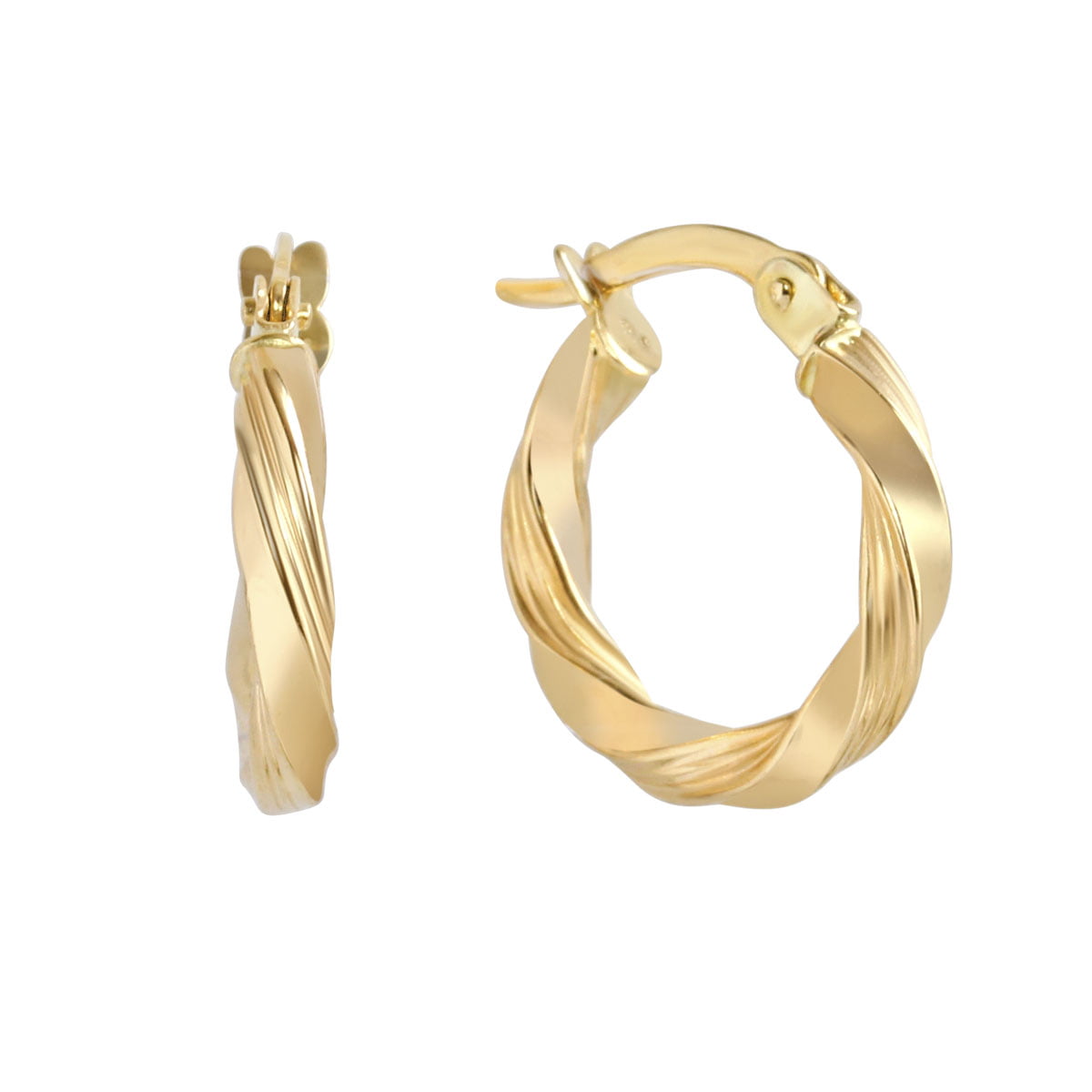 18ct Yellow 13mm Gold Creole Hoop Earrings