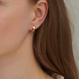 18ct hexagon hoop earrings small