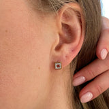 18ct Rose Gold Square Stud Earrings