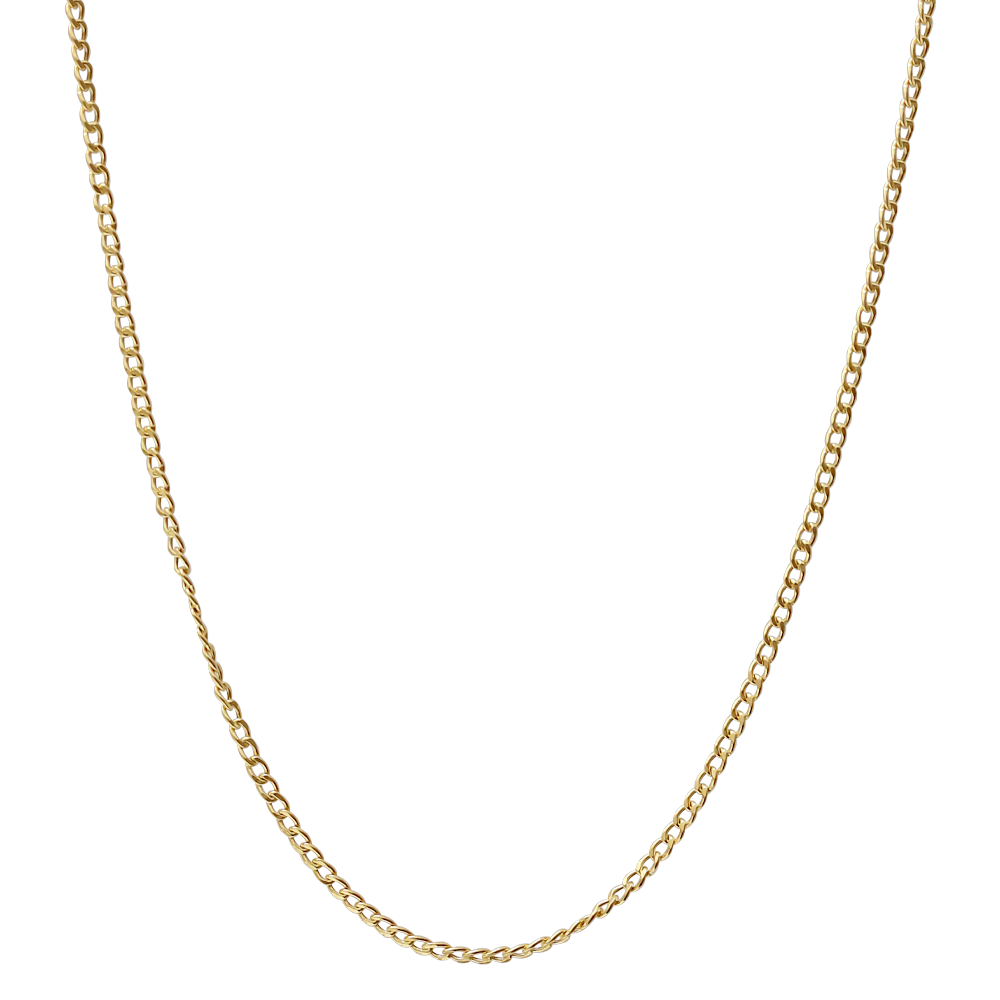 18ct Solid Gold Curb Chain Necklace
