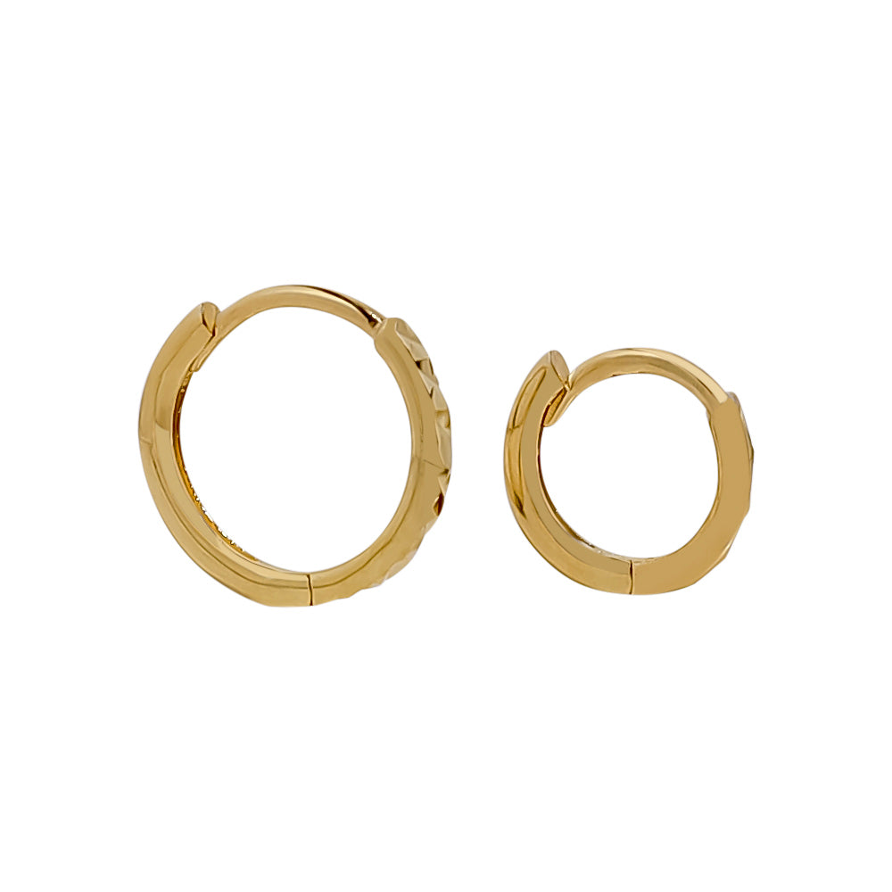 18ct Solid Gold Hammered 6mm Gold Hoops