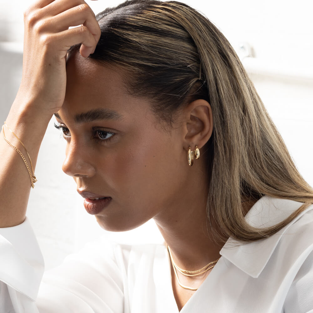 Solid Gold Large Thin Gold Hoop Earrings