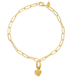 18ct Yellow Gold Heart Tag Charm Pendant