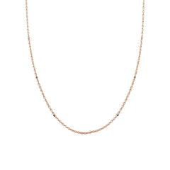 18ct Rose Gold Oval Link Bobble Chain Necklace