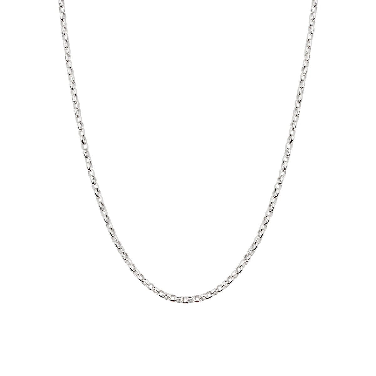 Solid White Gold 17inch Oval Necklace | Auric Jewellery
