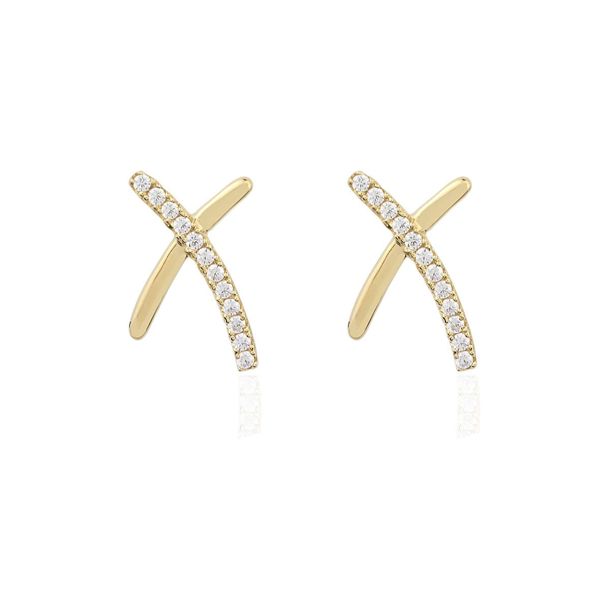 Gia X Kisses 18ct Yellow Gold Stud Earrings