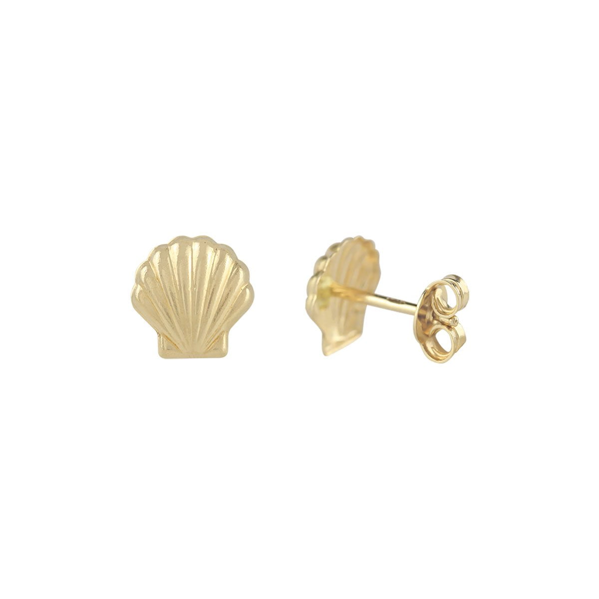 Seashell 18ct Yellow Gold Stud Earrings