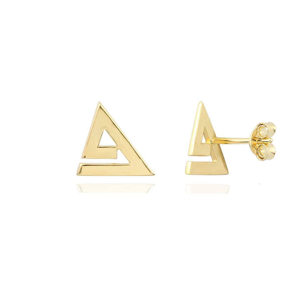 Noemi Triangle Geometric 18ct Gold Stud Earrings